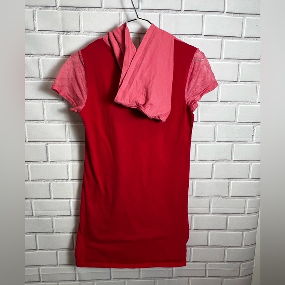 BCBG Girls Pink/Gray/Black Color block & Mesh T-Shirt Dress/size L - Picture 7 of 8